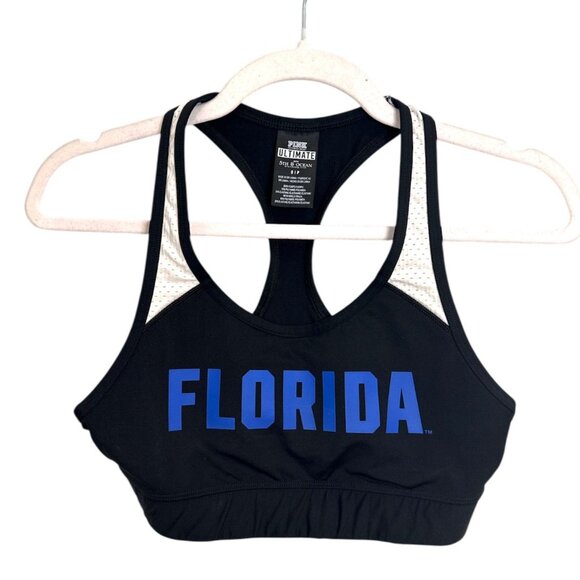 Pink Victoria’s Secret 5th Ocean Ultimate Sports Bra FLORIDA Gators Black Size S - Picture 1 of 11